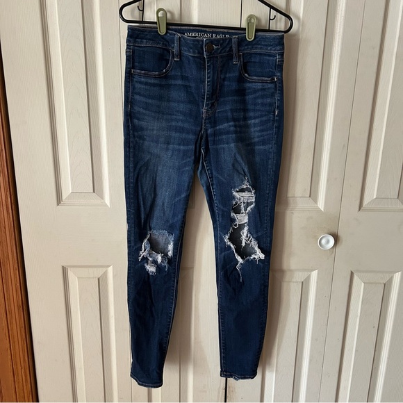 American Eagle Outfitters Denim - American Eagle Outfitters Women's Blue Distressed Jeans